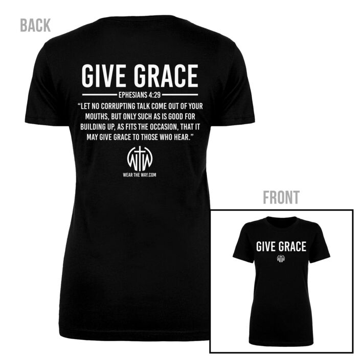 GIVE GRACE - WOMEN'S FITTED T-SHIRT - $W97E5A$ Thumbnail
